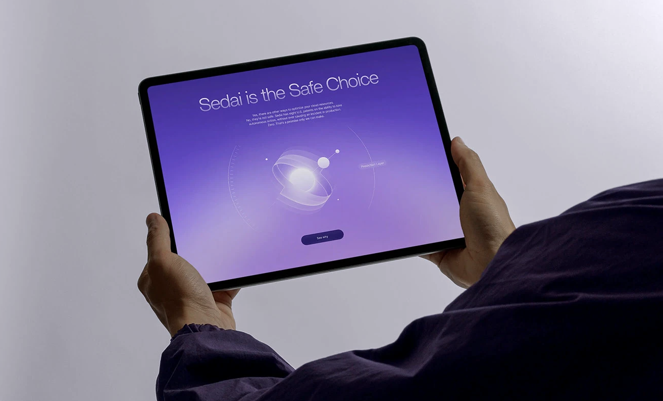 Web and product design work sample — Sedai app interface