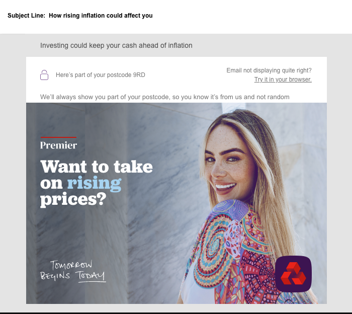 NatWest Premier email: want to take on rising prices?