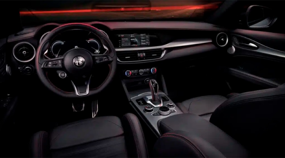 Reference still: a car interior with a glowing dashboard