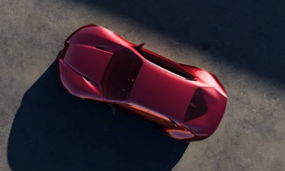 Reference still: the car from directly above